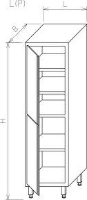 Szafa magazynowa - 3 półki stałe - drzwi suwane - 2 poziomy MR-215