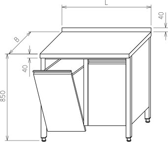 Stół roboczy - z pojemnikiem wychylnym MR-025