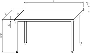 Stół roboczy - dół otwarty MR-002