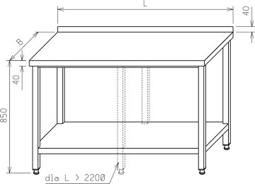 Stół roboczy - z półką MR-003