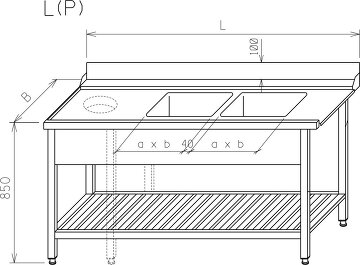 Stół podawczy - do zmywarki kapturowej z półką gretingową MR-151